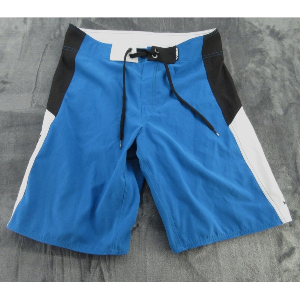 The North Face Mens Board Shorts Regular Blue Colorblock Side Pocket 32